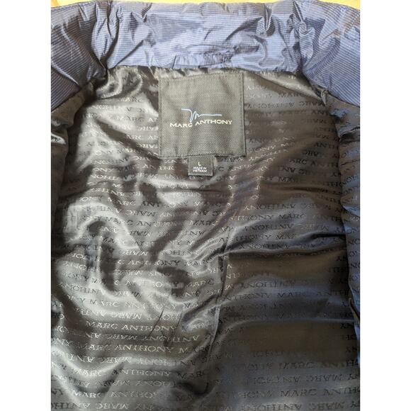 Marc Anthony Puffer Vest Jacket MENS SIZE LARGE navy full zip poly fill classic - Picture 10 of 13